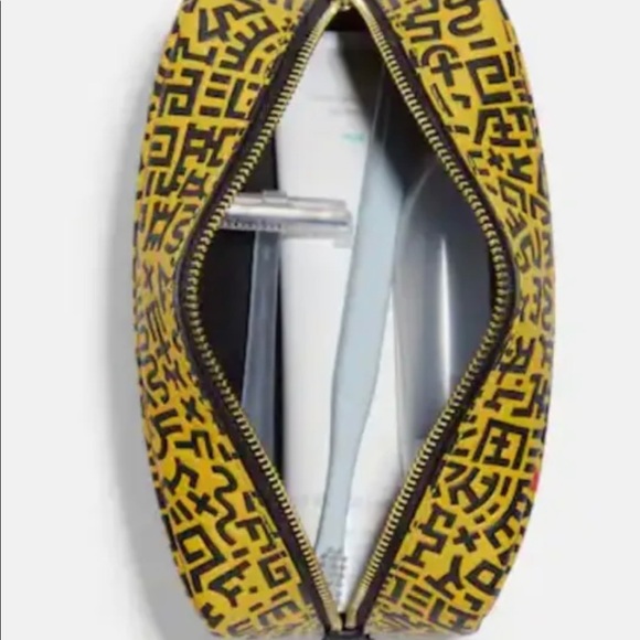 Coach Disney Mickey X Keith Haring Small Boxy Zippered Cosmetic Case Pouch NEW! - Picture 2 of 2